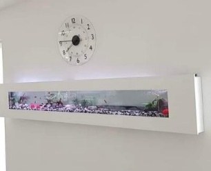 Aquarium design à écran plat fixé au mur