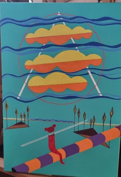 Balance within the clouds — peinture de benoît Renaux