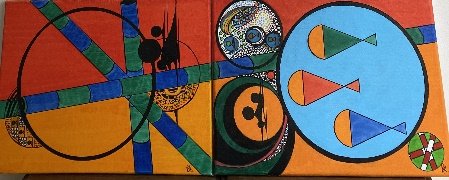 Chassé croisé — peinture de benoît Renaux