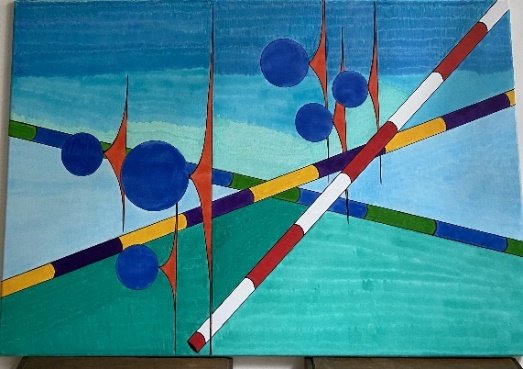Épées plongées — peinture de benoît Renaux